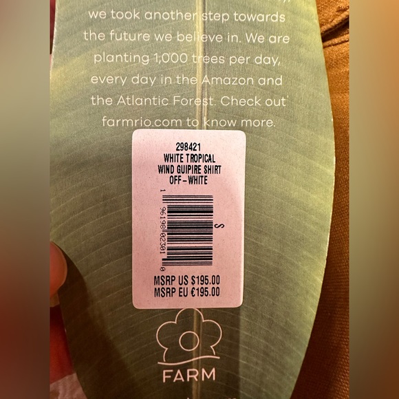 Farm Rio NWT white Wind Guipire Shirt Dress. Sold out. Size small. - Picture 3 of 3